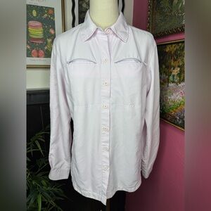 KATHMANDU Soft Pink Textured Breathable Button Up Shirt Roll Up Sleeves Sz 12